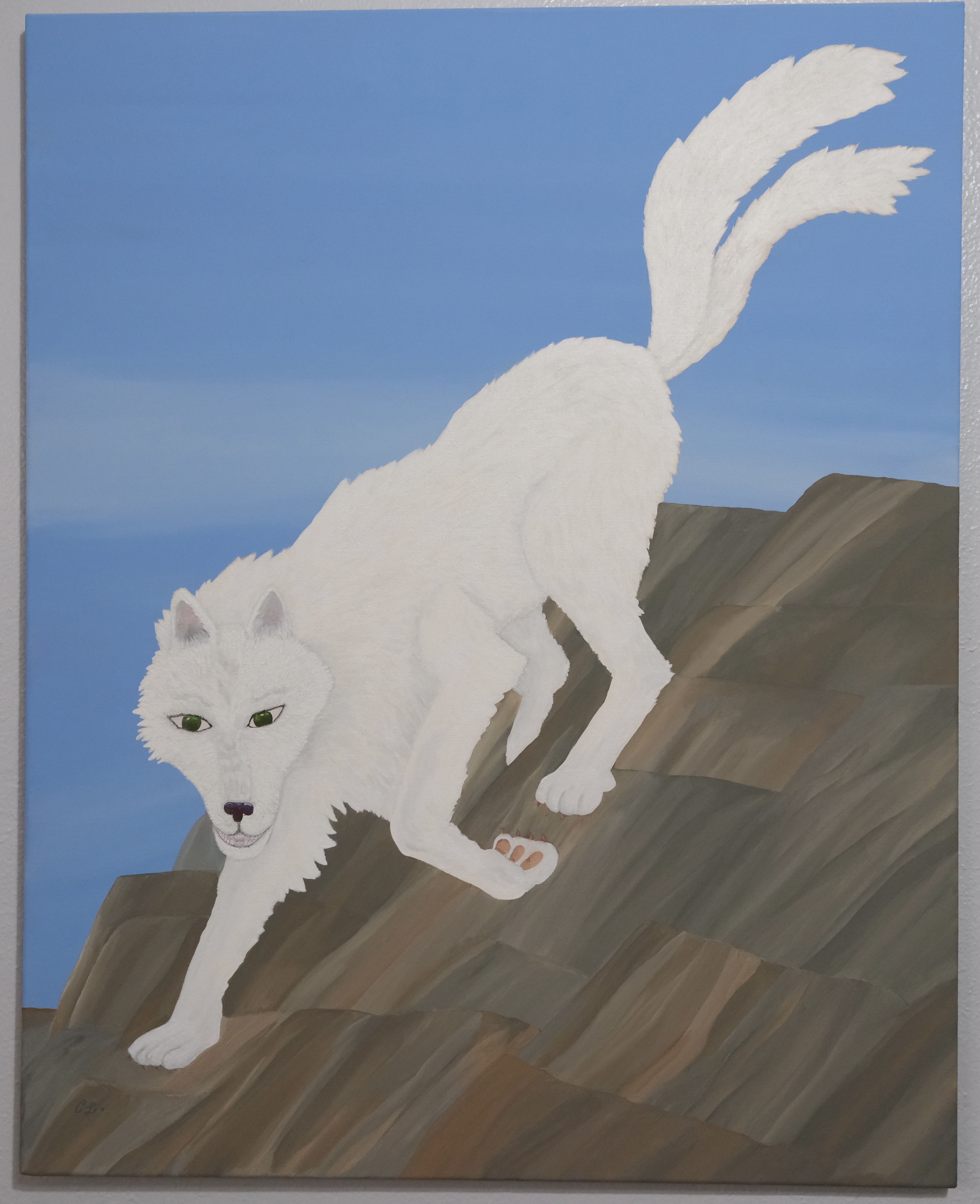 Artic wolf painting on canvace